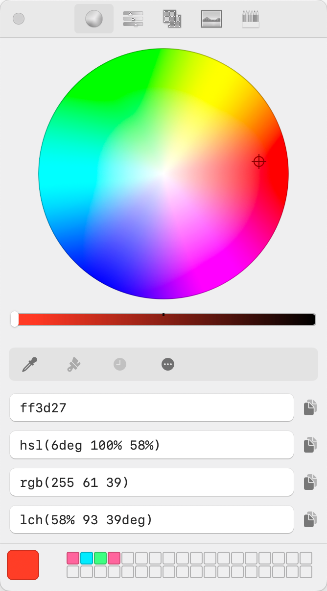 Dev Tools Colour Selector
