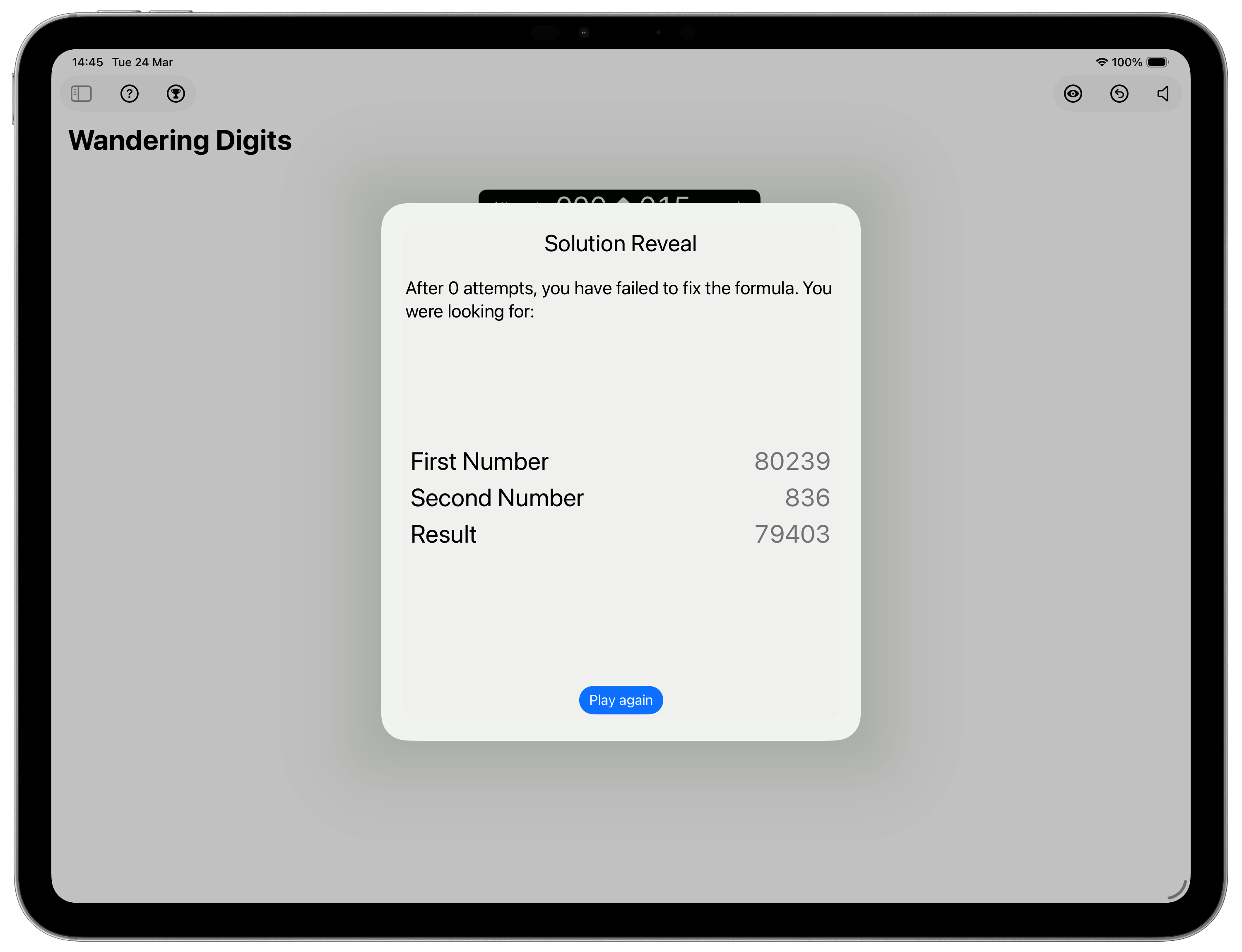Wandering Digits reveal